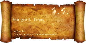 Hergert Irén névjegykártya
